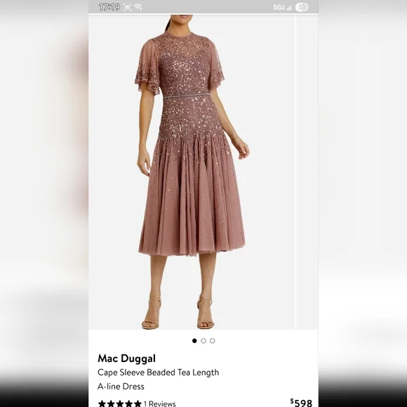 Beautiful *New W/tags* Mac Duggal Rose Sequin Dress - Picture 10 of 16